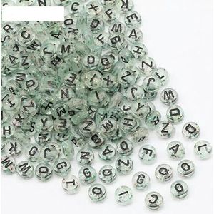 Platte Ronde 4X7MM Zilver Kleur Letter Kralen Acryl Willekeurig Alfabet Losse Kralen Voor DIY Kinderarmband DIY Sieraden Maken-B06603-500PCS