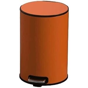 Prullenbak Vuilnisemmer Opstapprullenbak Met Binnenvat Vuilnisbak Met Zacht Sluitend Deksel, Voetpedaal Vuilnisbak Voor Thuiskantoor Afvalemmer Vuilnisbak (Color : Orange 9L)