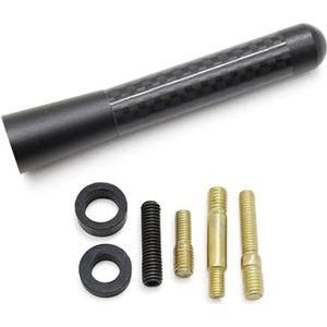 Audio- & videoantennes voor auto Universele aluminium 3,5 cm 8 cm 12 cm autodecoratie radio koolstofvezel antenne decoratief daksignaal aangepast Autoradio Antenne(Black,8cm)