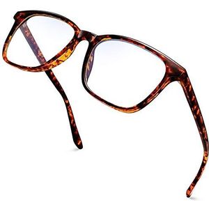 Joopin Blauw Licht Blokkerende Bril, Anti Blauw Licht Computer Gaming Scherm Brillen voor Dames Heren, Lichtgewicht Transparant Zonnebril (Schildpad)