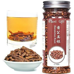 Plant Gift Pure Dandelion Root Tea, 蒲公英根 100% pure paardebloem wortel thee, natuurlijke bron van vitamines, mineralen en antioxidanten, detox thee paardebloem root thee 150g/5.29oz