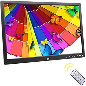 Photo Frame 17 inch touch-knop, zwart met patroon, digitaal album, HDMI HD 1080p, wanddisplay, video, reclamemachine, ondersteuning USB en SD-kaart
