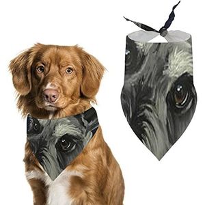 Olieverf Schnauzer Hond Hond Bandana Afdrukken Kerchief Sjaal Verjaardagscadeau Accessoires Voor Kleine Medium Grote Hond Puppy Kat