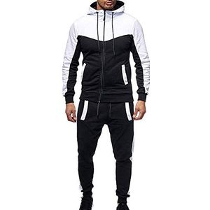 Marine Royal Trainingspakken voor heren, set met volledige rits, trainingspak, outdoor, joggen, heren trainingspakken, Wit, XXL