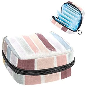 Maandverband Opbergtas,Draagbare maandverband Opbergzak,Slagen naar aardetonen, Meerkleurig, 4.7x6.6x6.6 in/12x17x17 cm