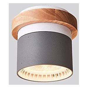 Jadssox nordic LED plafondspot hout opbouw accent spotverlichting binnen, verstelbare houten plafondmontage lamp, galerij gang woonkamer Richtbare spots