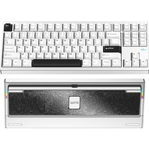 WOBKEY Crush 80 Reboot CNC aluminium 5-seconden snelsluiting, drievoudige verbindingsmodi, mechanisch toetsenbord met uitstekende akoestiek (Pro zilver)