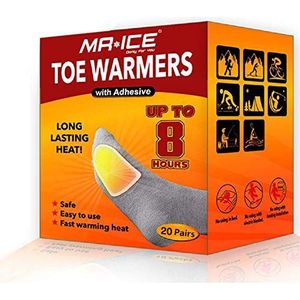 MR.ICE 20 paar teenwarmer verwarming patch zelfklevende achterkant, boot warmtepakketten, lange levensduur 8 uur