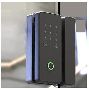 Slim slot Tuya Glas Vingerafdruk Deurslot Slim Biometrisch Elektronisch Deurslot Digitaal Slot Boor Gratis for Kantoor(Tuya with gateway,Type C)