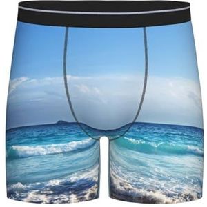 GRatka Boxer slips, heren onderbroek boxer shorts been boxer slips grappig nieuwigheid ondergoed, oceaan golven Seychellen eiland strand bij zonsondergang, zoals afgebeeld, XXL