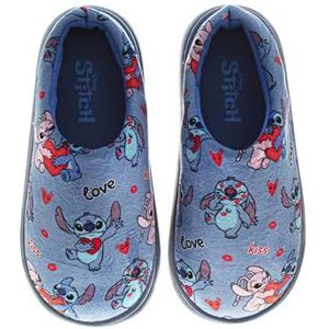 Disney Lilo en Stitch klompschoenen voor dames - zachte, gezellige, instapschoenen voor dames (dubbele maat 5-10 US Womens), Blauw, 9-10