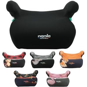 Nania ALPHIX Isofix zitverhoger 126-150 cm R129 i-Size - voor kinderen van 8 tot 12 jaar - Gemaakt in Frankrijk - met armleuningen (zwart toegang)