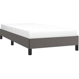 vidaXL Bedframe kunstleer grijs 90x200 cm, bed, bedbodem, eenpersoonsbed, slaapmeubel, ledikant, slaapbed, bedden, slaapmeubels, slaapmeubelen