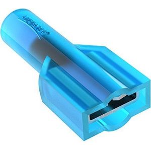 AUPROTEC 25 x volledig geïsoleerde platte steekhulzen, 1,5-2,5 mm², blauw, vrouwelijke connectoren FDFNY-kabelconnector, nylon, geïsoleerd, van vertind koper