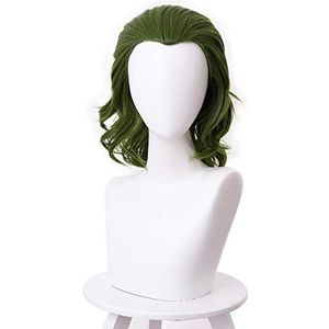 Joker Movie Clown Batman Joker Wig Cosplay Joaquin Phoenix Arthur Fleck Curly Green Heat Resistant Synthetic Hair Wigs + Wig Cap