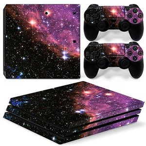 Morbuy PS4 Pro Vinyl Skin Full Body Cover Sticker Sticker voor Sony Playstation 4 Pro Console en 2 Dualshock Controller, Sky Purple