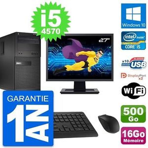 Dell pc-tower XE2, display 27 inch, Intel i5-4570 RAM, 16 GB, 500 GB, Windows 10, wifi (gereviseerd)