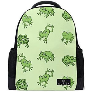 Mijn dagelijkse grappige kikker dier rugzak 14 inch Laptop Daypack Bookbag voor Travel College School