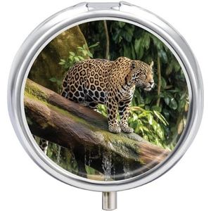 Tiger Pill Box Leuke Ronde Pil Case Draagbare Geneeskunde Tablet Vitamine Houder Organizer voor Purse Pocket