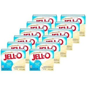 Jello - Cheesecake Pudding - Suikervrij - 12 Stuks - 12 x 28 gram- Heerlijk koolhydraatarm toetje of tussendoortje - Geschikt voor ieder dieet