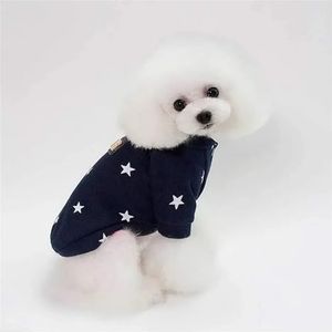 Fashion Star huisdier fleece sweatshirt trui jas compatibel met kleine honden katten ronde hals winterjas puppykleding compatibel met poedel shih tzu mopshond (Color : Blue, Size : M)