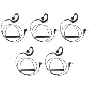 JASMKLX 3,5 mm G-vormige headset Walkie Talkie-oortelefoons Stereo bekabelde oortelefoon Geschikt for luidsprekermicrofoon Geschikt for Baofeng UV-5R BF-888S UV-5RH Geschikt for Quansheng UV-K5(5 pcs)