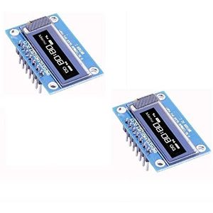 DollaTek 2 stuks 0.91 inch SPI OLED LCD-displaymodule 128 x 32 3.3V / 5V AVR PIC STM32 voor Arduino - wit schrijven