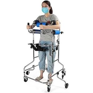 Hemiplegie Revalidatie Staand Frame, Walker for senioren, Loophulpmiddel for volwassenen for gehandicapten, Draagbare medische rollator met verstelbare hoogte (Size : Female)