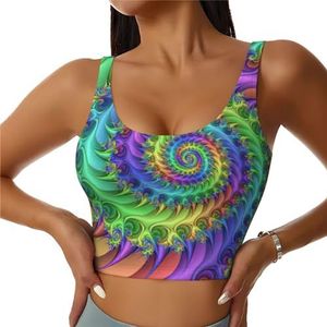 Tie Dye Print Casual Wear Vrouwen Sport Vest Yoga Vest Workout Vest Voor Vrouwen Lichtgewicht Trendy, Zwart, S