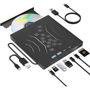 Externe CD/DVD -/+RW-drive USB 3.0 draagbare CD/DVD/VCD-speler/brander for laptop/pc optische drive met SD/TF-poort