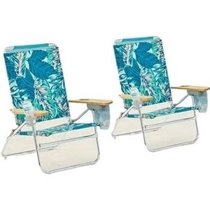 Liggende strandstoel met houten armleuningen Ligstoel for buiten Strandstoel for buiten (Color : Greenpalm)