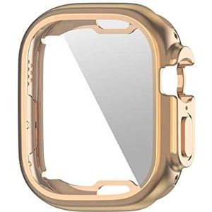 GMUJIAO [2 Pack] Case voor Apple Watch Ultra/Ultra 2 49mm,Ultra Dunne TPU Transparante Siliconen Hoes,Rondom Beschermend Bumper Schokbestendige Hoes-Rose Goud