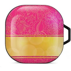 Roze decoratieve oordopjes hoesje compatibel met Samsung hard shell beschermhoes zwart-stijl