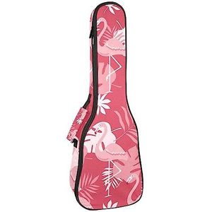 JRHEJTFZ Sopraan Ukulele Bag - 26x9x3 inch - Duurzame & Stijlvolle Beschermhoes voor Ukeleles - Rode Gebreide Bloem Patroon Ukelele Rugzak - Geschikt voor de meeste maten van Ukelele Gig Bag,