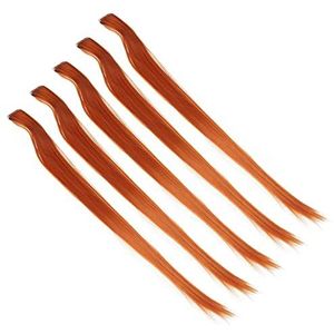 Gekleurde Steil Haar Extensions Clip In Modieuze Gemakkelijke Kam Knippen Lange Lengte Handige Clip In Haarstukje Voor Thuis (Oranje)