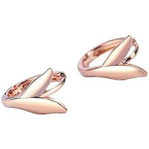Zeemeermin staart hoepel oorbellen romantische Rose goud/wit minimale eenvoudige stijl oorbellen accessoires voor vrouwen geschenken
