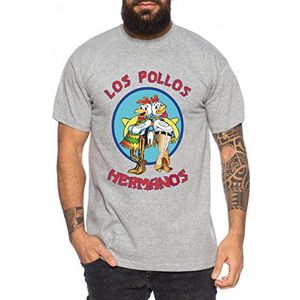Los Pollos Hermanos Bad Heisenberg Breaking T-shirt voor heren, donkergrijs, gemêleerd, S