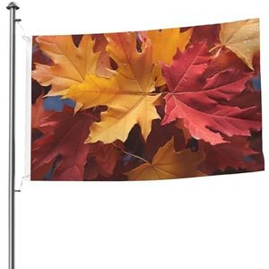 Vlag 5 x 8 ft vlaggen voor buiten grappige banner tuinvlag dubbelzijdig rood geel herfst esdoornbladeren welkom tuinbanners voor thuis tuin tuin gazon binnen/buiten decor vlaggen