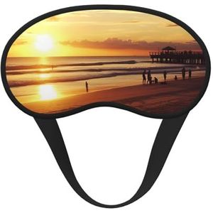 Sunset Beach Sleep Oogmasker voor Vrouwen Mannen Zacht en Comfortabel Slaapmasker Verduisterende Oogdekking voor Reizen Yoga Nap Shift Werk