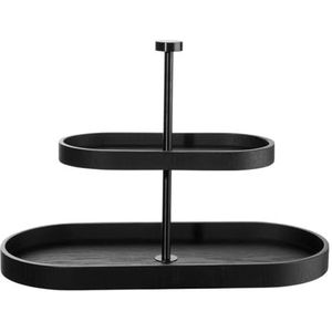 ASA Selection Houten zwarte etagère 2-traps ovaal 25 cm
