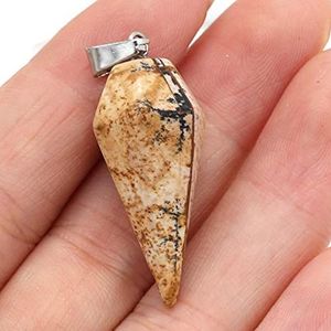 Natural Stone Pendants Blue Turquoises Red Agated Crystal for Jewelry Making Women Necklace Earrings Gift 15x33mm-Picture