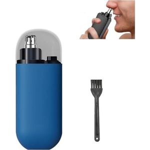 Draagbare neushaartrimmer, oor- en neushaartrimmer Clipper for mannen, met borstel Beauty Trimmer, Type-C oplaadbare neustrimmer met stofbeschermingskap (Color : Blue)