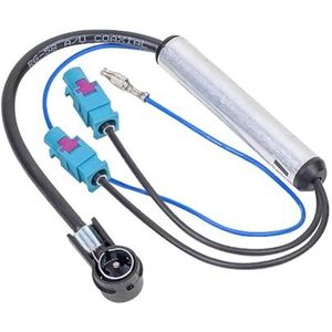 Audioproject A208 - Antenneadapter Autoradio - 2X Fakra - DIN Fantoomvoeding Compatibel met VW Audi Skoda Opel Mercedes Seat
