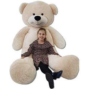 Odolplusz Teddybeer 220 cm Gigant grote teddybeer pluche beer knuffeldier XXL beige