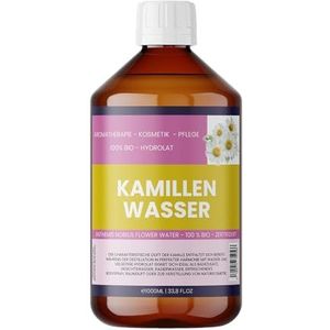 Kamillewater BIO Anthemis nobilis Flower Water – 100% natuurzuiver – gezichtswater en lichaamsspray – veganistisch, alcoholvrij, zonder additieven – Nakobe (1000 ml)
