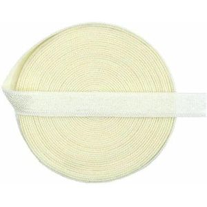 2 5 10 Yard 3/8"" 10mm Effen Glanzende Niet-vouwbare Elastische Spandex Satijnen Band Bh-band Hoofdband Jurk Naaikant Trim-Antiek Wit-10 Yards
