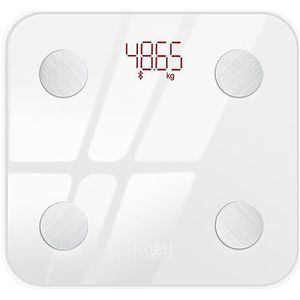 Lichaamsvetweegschaal Bluetooth-compatibele Weegschaal Huishoudelijke Meting Elektronische Slimme BMI-weegschaal Gemakkelijk Te Gebruiken(White)