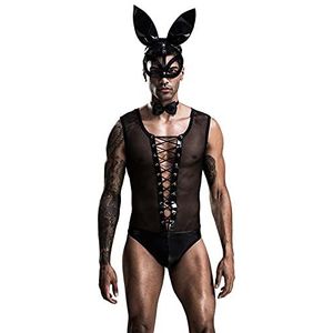 Sexy Bunny Costume Sheer Bodysuit Night Club van heren draagt jumpsuits cosplay kostuum gay spul