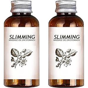2PCS Herbal Slimming Massage Oil, Fat Burning Massage Oil, Slimming Essential Oil for Belly and Waist Anti Cellulite Massage Oil Belly Slimming Essence