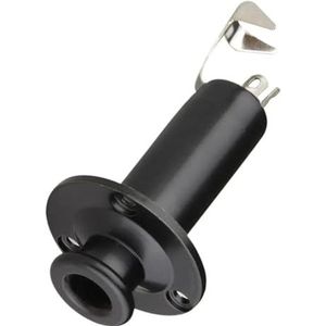 1/4'' Messing Strap Lock Pin Jack End Pin Uitgang Ingangsaansluitingen Onderdelen Voor Vervangingsonderdelen Voor Gitaarbas Accessoires voor Gitaarinstrumenten (Color : Black)